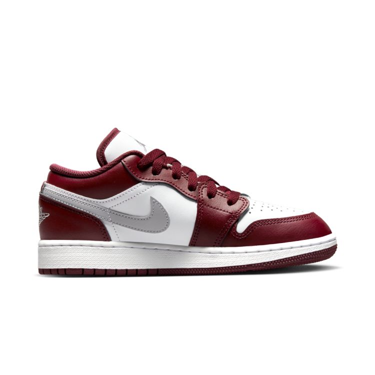 Air Jordan 1 Low GS Cherrywood Red Kids Sneakers White Cement-Grey 553560-615