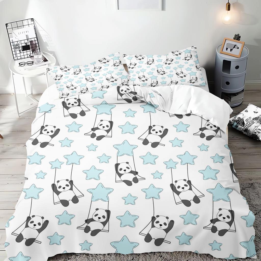 Anime Cute Cartoon Duvet Cover Home Pillowcase Set Adult Bedroom Children Comforter Bedding