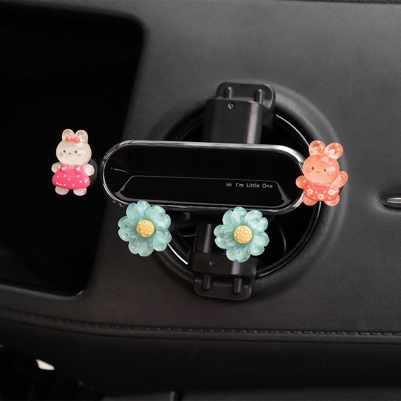 Car Phone Holder Car Navigation Special Cute Car Fixed Round Horizontal and Vertical Air Outlet Universal Mobile Phone Holder