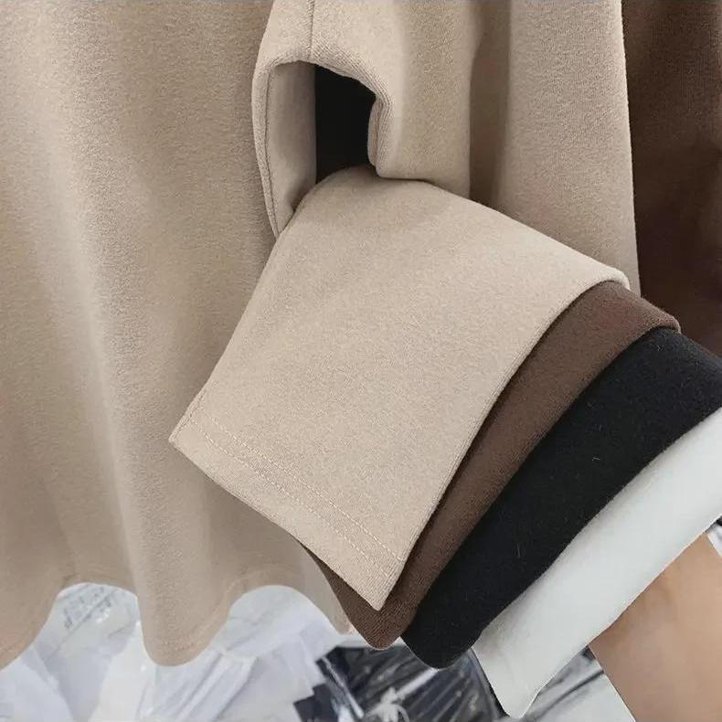 Outono/Inverno Feminino Veludo Alemão Gola Quadrada Ajustado Top Irregular