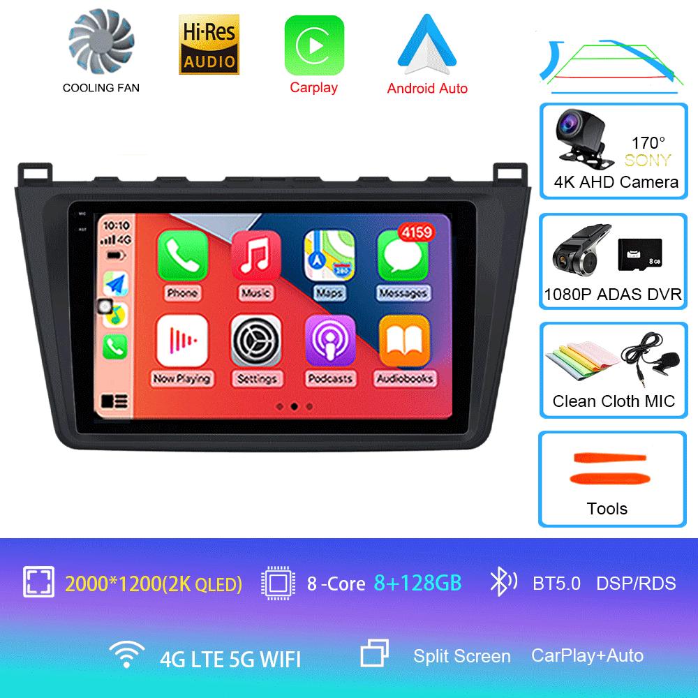 Android14 Carplay Auto Car Radio For Mazda 6 GH 2007 2008 2009 2010 2011 2012 Multimedia GPS Video Player Stereo 2din Head Unit
