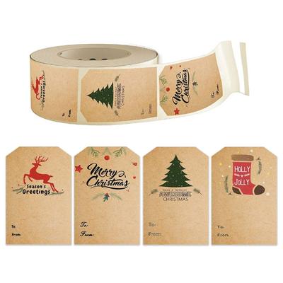 300Pcs Christmas Labels Adhesive Wrapping Labels Holiday Sticker for Seal Envelope Card Candy Bag Packaging Decoration