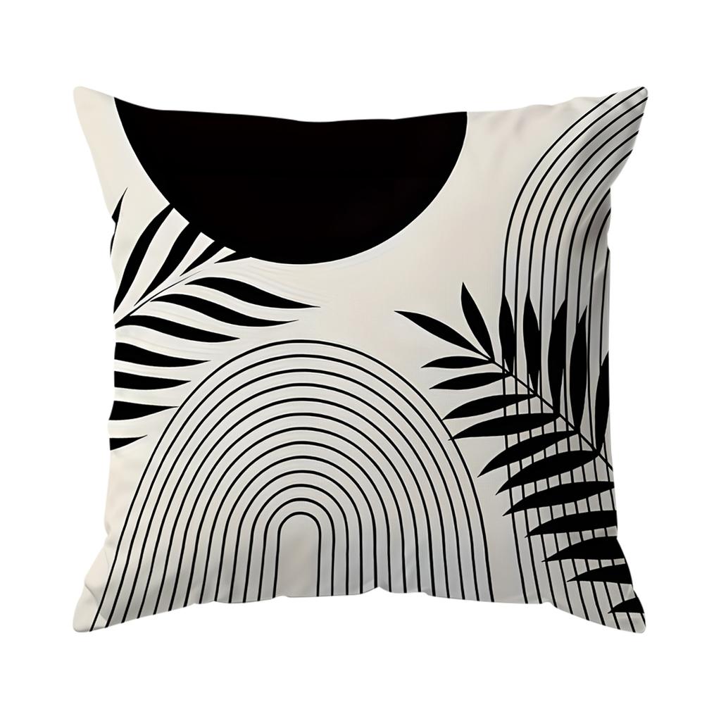 1pcs Bohemian Black White Geometry Pillowcase Square Bedroom Cushion Covers Zipper Living Soft Home Decor 45x45cm