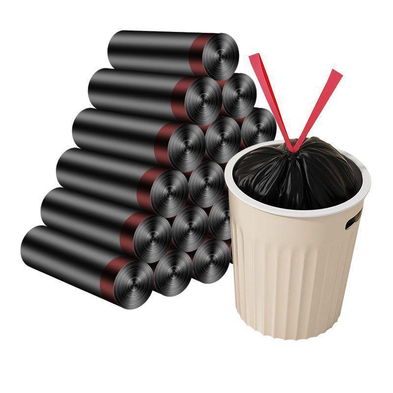 Extra Thick Durable Black Drawstring Trash Bags for Kitchen & Dorm - Large Size, Upgraded Model