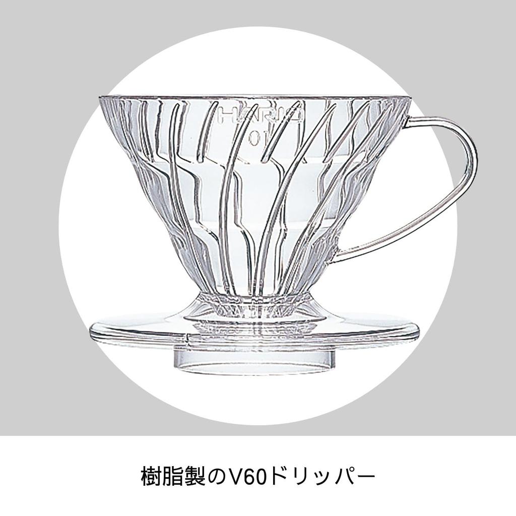HARIO V60 Dripper 01 Clear Coffee Hand Drip Coffee Made in Pour-Over (1-2 cups) Maker, Japan, VDR-01-T
