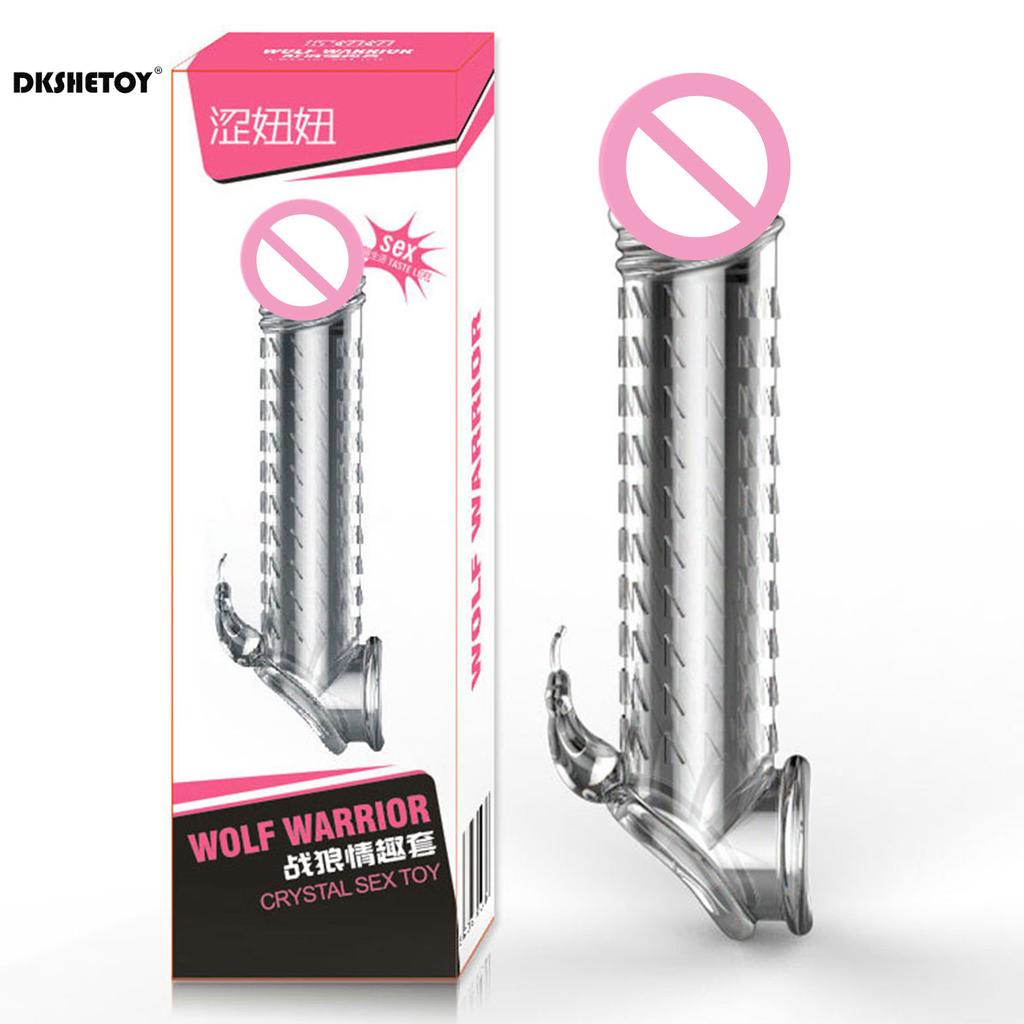 Reusable condom 3D Big Spike Dots Dick Extender Elastic Penis extender Ring Penise Enlargement Sleeve for Men Delay Ejaculation