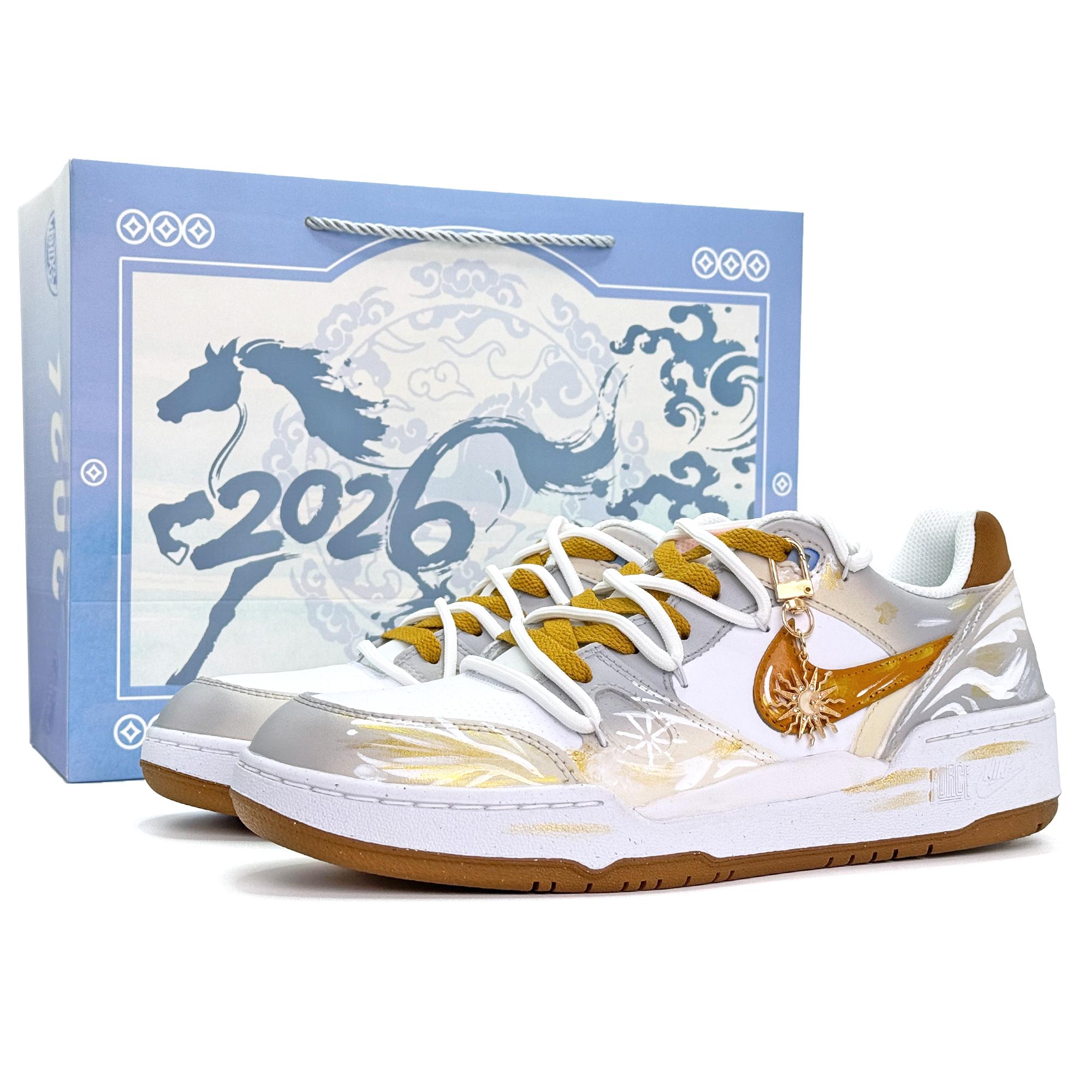 

Nike Full Force Sun God Abrasion Resistant Low top Skateboard Shoes Men s Gold New HJ3485-121(Team1745-) 41