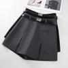 Gray High Waist A-line Midi Skirt: Women's Spring/Autumn 2025 Slimming Temperament Skirt
