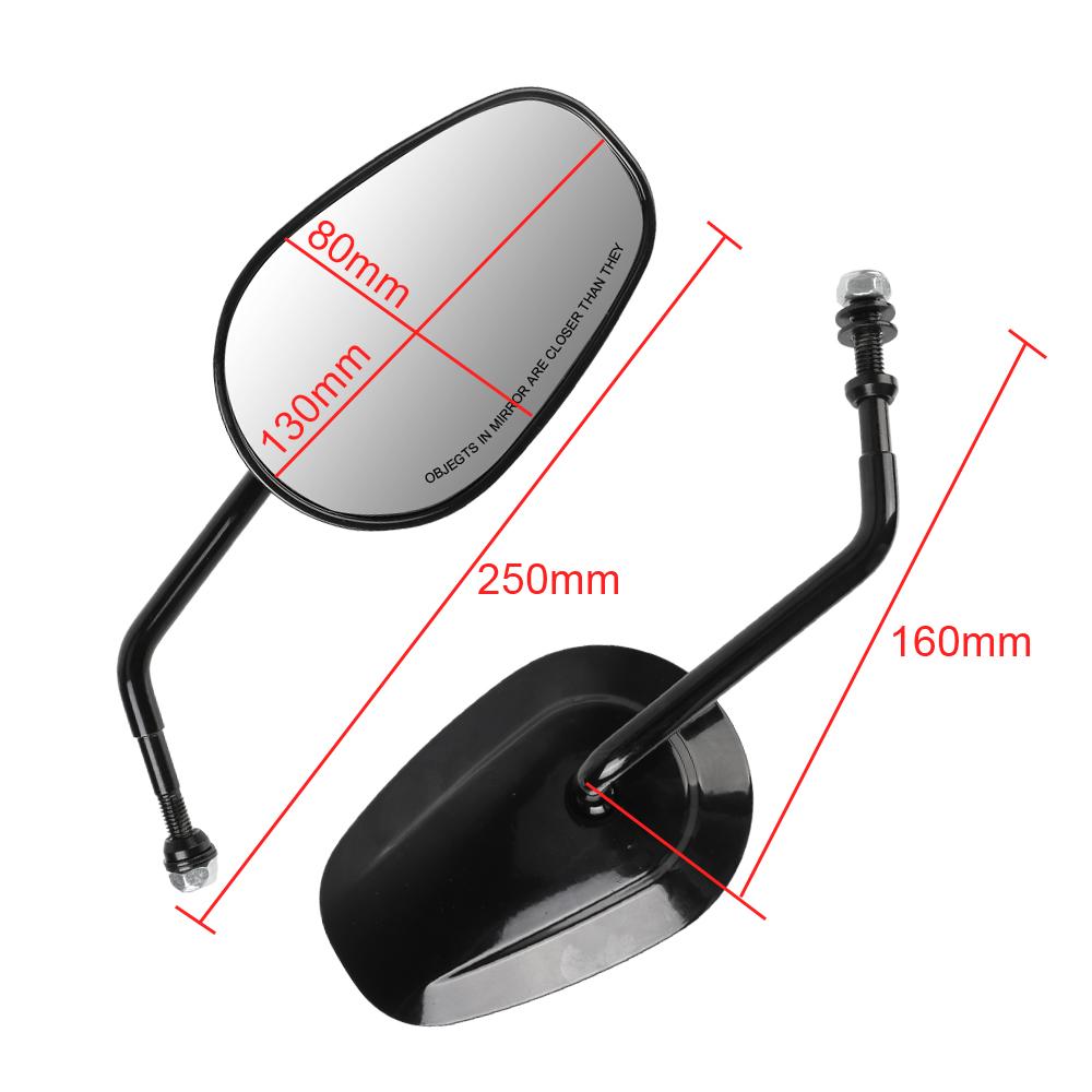 Motorcycle Modification Parts Reflector Side Mirrors 2Pcs/Pair Motorcycle Accessories Silver Motorcycle Rearview Mirror Black