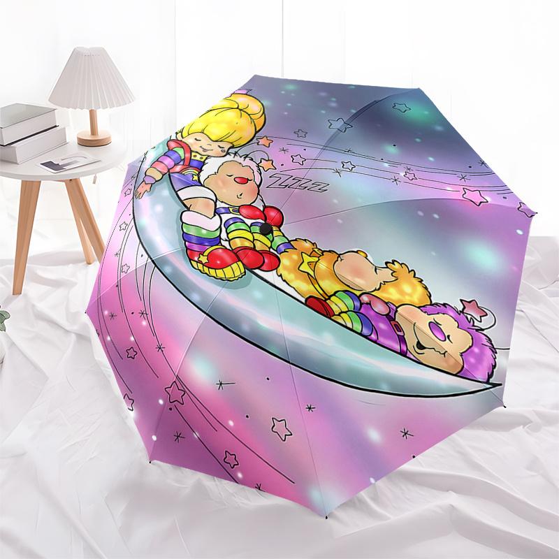 

Rainbow Dreams: Celestial Moon Umbrella - Automatic Opening & Closing, Foldable Design, 8-Bone Iron Frame, Outdoor Umbrella, Perfect Festiva