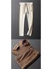 Men's Trendy Slim Fit Casual Sports Suit: Warm, Solid Color, Striped Two-Piece Set with Jacket & Straight-Leg Pants for Fall/Winter