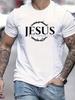 Camiseta de Manga Corta 100% Algodón para Hombre Estampado de Jesús Suave Transpirable Camiseta Casual