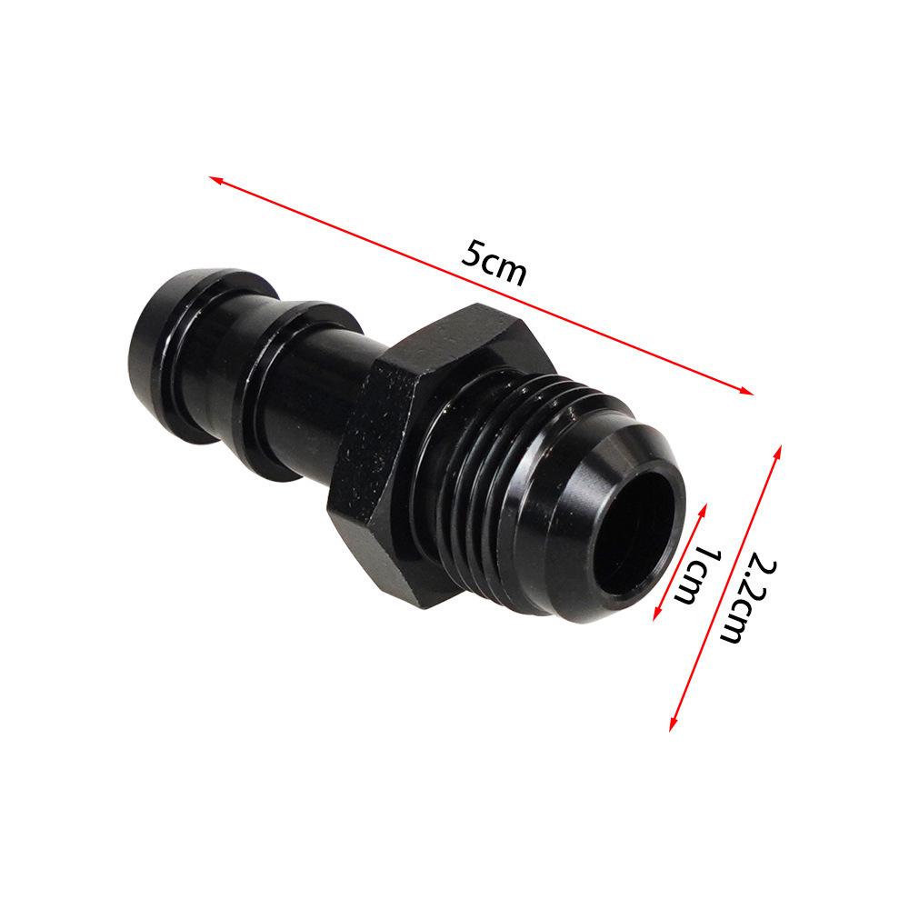 Fuel Line Hose Barb Connector Adapter: AN6/AN8 to 3/8" or 5/16" Rotary Joint with Internal Thread.