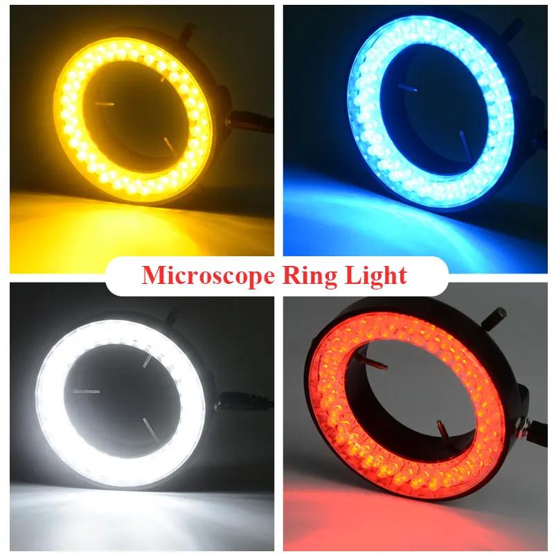 Luce Anulare LED da 60 LED Lampada Illuminatore a Luminosità Regolabile per Microscopio Stereo Luce LED fonte di luce per fotocamera di microscopio bi
