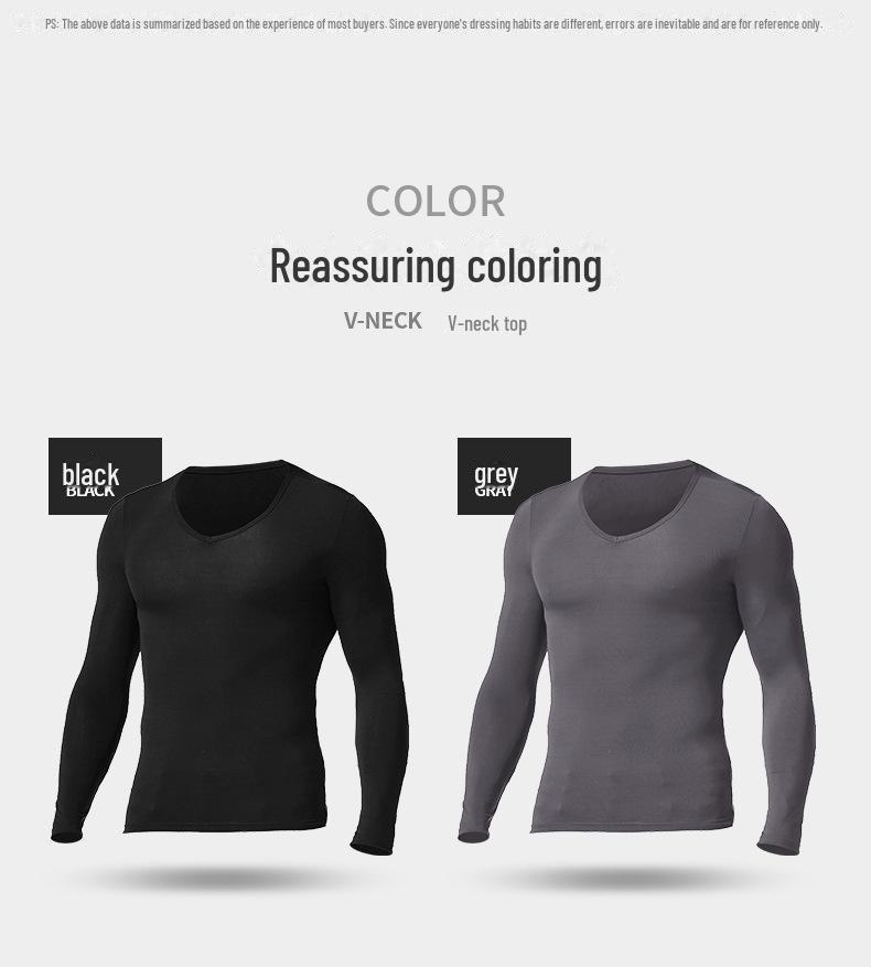 Herren Slim Fit Langarm Thermische V-Ausschnitt und Rundhals Tops
