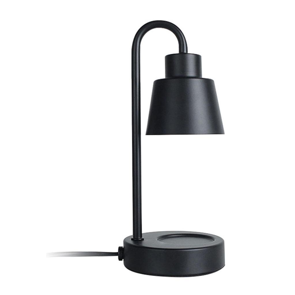 Lámpara de mesa con calentador de velas para decoración del hogar, dormitorio, color negro