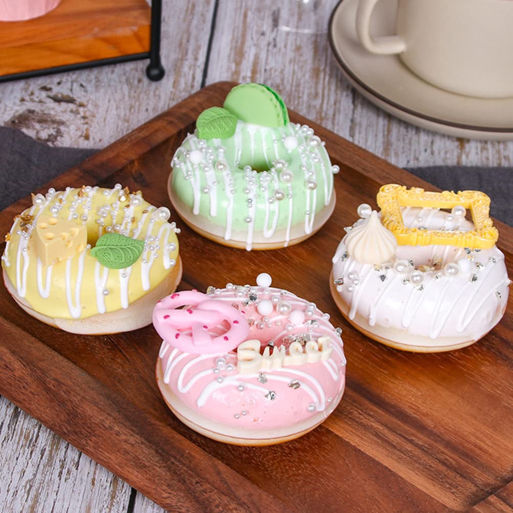 OUNONA Food Photography Promotional Play Just Like the Realistic 4 Candy Toy for Fruit Sample, Donut, Tools, Decoration, Display, Goods, Cake, Model,