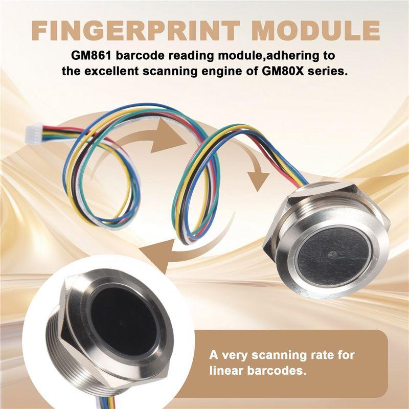 FEDI-GM861 Metal LED Control Ring Indicator Light UART Interface 1D/2D Bar Code QR Code Barcode Reader Module
