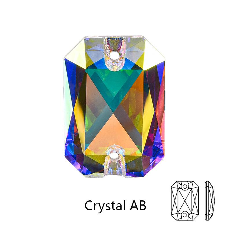 K9 Glass Crystal Rectangular Octagonal Hand Sewn Diamond Diy Rhinestone Clothing Creative Beauty Accessories