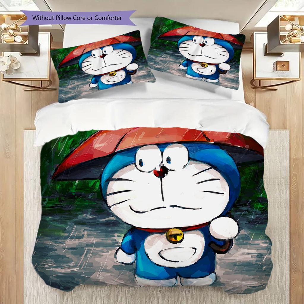 Doraemon Set Comfortable Sleep Threepiece Set 1 Duvet Cover 2 Pillowcase Without Core Duvet Cover And Pillowcase Christmas Birthday Gift
