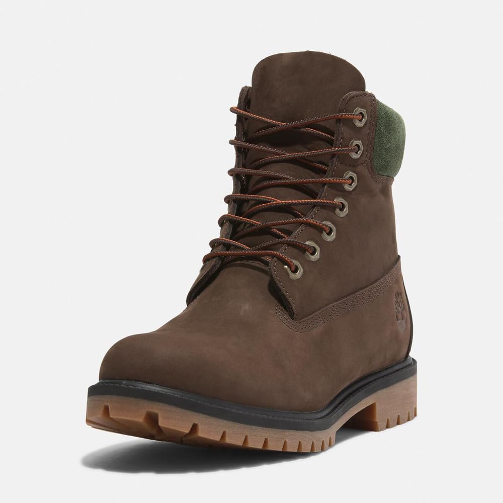 Timberland Heritage Waterproof Dark Brown Size 6-inch Lace-Up Boots, Men's, TB0A41MWW071, Nubuck, 9.0 / 27.0cm