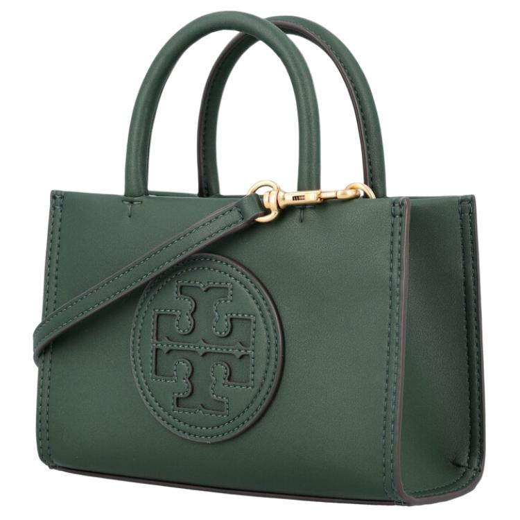 Tory Burch Ella Bio Magnetic Snap Adjustable Detachable Shoulder Strap Tote Bag Shopping Bag Crossbody Handbag Mini Women Tote Basil-Green 145613-312