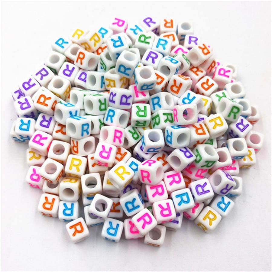Acrylic Beads 100 Pcs/lot Letter Bead Jewelry Finding For DIY Necklace Bracelet Fashion Wholesale New 6mm High-quality