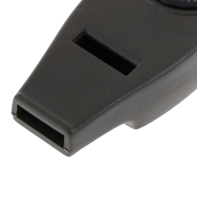 Sifflet de survie extérieur 4 en 1 Boussole Loupe Thermomètre & Porte-clés Edc
