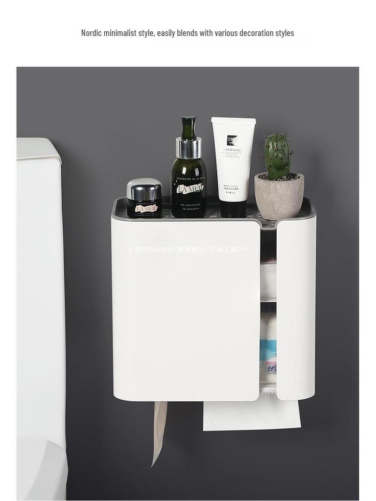 Wall-Mounted Waterproof Tissue Box & Toilet Paper Dispenser