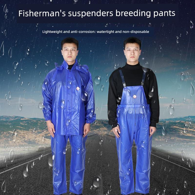 Tuta da Pesca Impermeabile a Due Pezzi con Bretelle, Set Tuta da Pesca, Pantaloni da Pesca, Stivali da Pesca, Stivali da Pesca Impermeabili Spessi