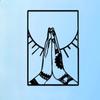 Iron Hands Praying Hindu Decor Metal Wall Panel for Living Room Bedroom