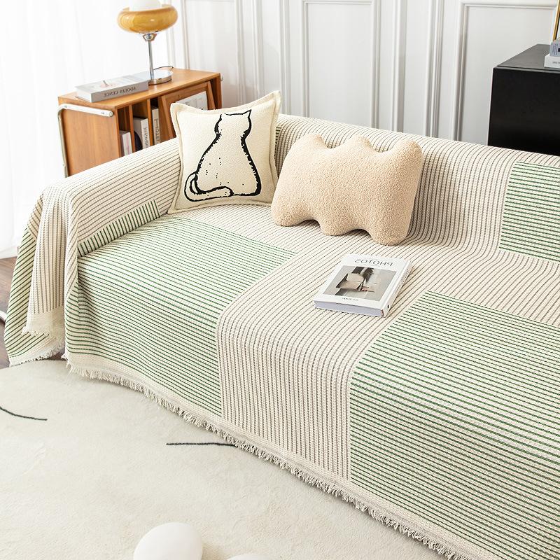 Cotton Thread Sofa Cover Cloth Towel for All Seasons, Universal Anti Slip All Inclusive, Universal Sofa Cover, New Anti Cat Scratch Cloth Pad