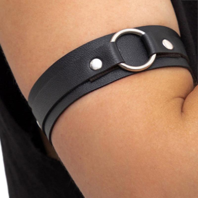 Gothic Gothic Armband For Men Black Leather Wide Adjustable Bracelet Medieval Halloween Accessory Jewelry Gift