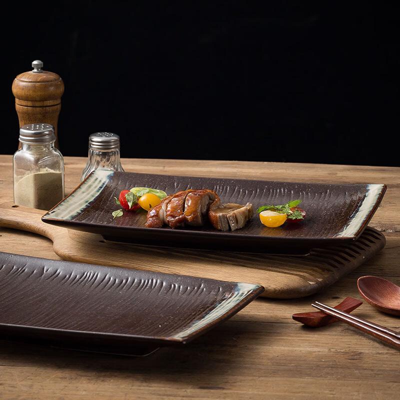 ZISIZ Japanische Keramik Rechteckige Sushi-Platte