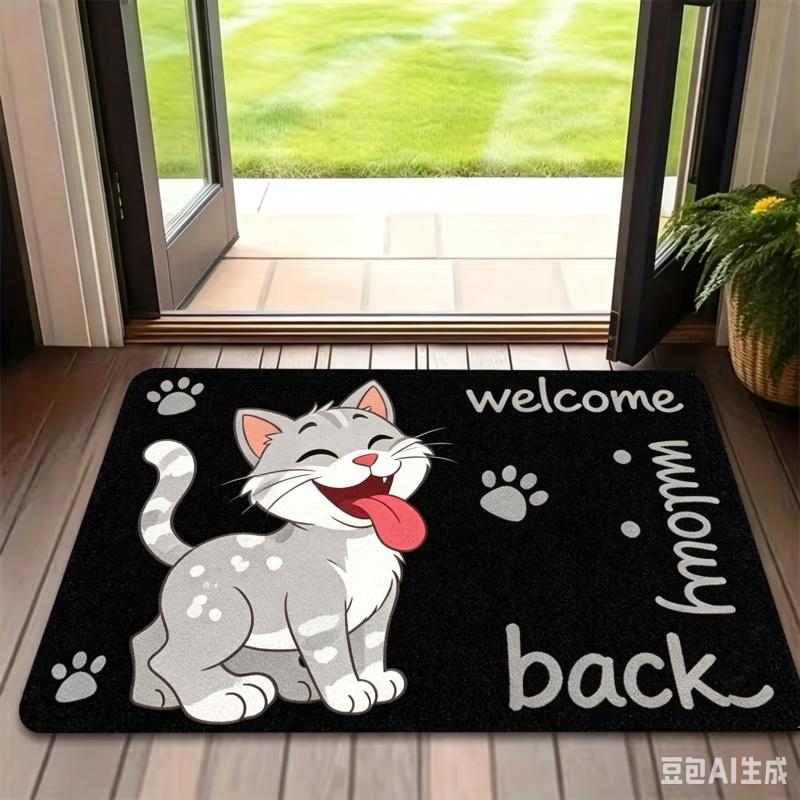 Newest Floor Mat Cartoon Spotted Dog Welcome Home Paw Doormat Pet Lover Front Door Floor Mat