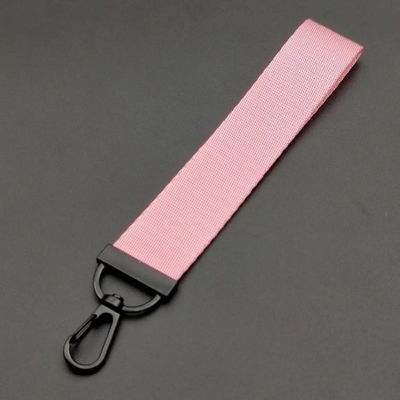 

Custom Logo Text Name Creative Keychain for Men and Women Pure Fabric Key Chain Bag Pendant Streamer Personalize Keyring Gift Custom-Single-Sided рожевий