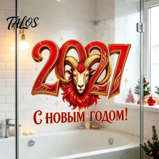 Static Adsorption Glass Clings 2027 New Year Window Clings, Double-Sided Red Gold Sheep Head Decals Decorative Film for Glass, PVC Stickers