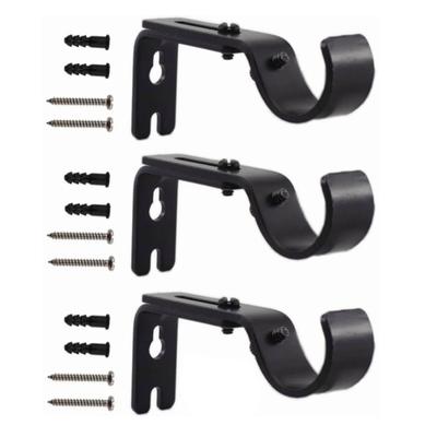 3PCS Einstellbare Vorhang Stange Wand Halterung Haken Eisen Einzel Stange Halterung Halter für Wand Montiert