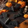 Top Loop Halloween Bat Decors , Straw-Look Seasonal Decoration for Entry Displays, Party Scenes and Fall Room Styling