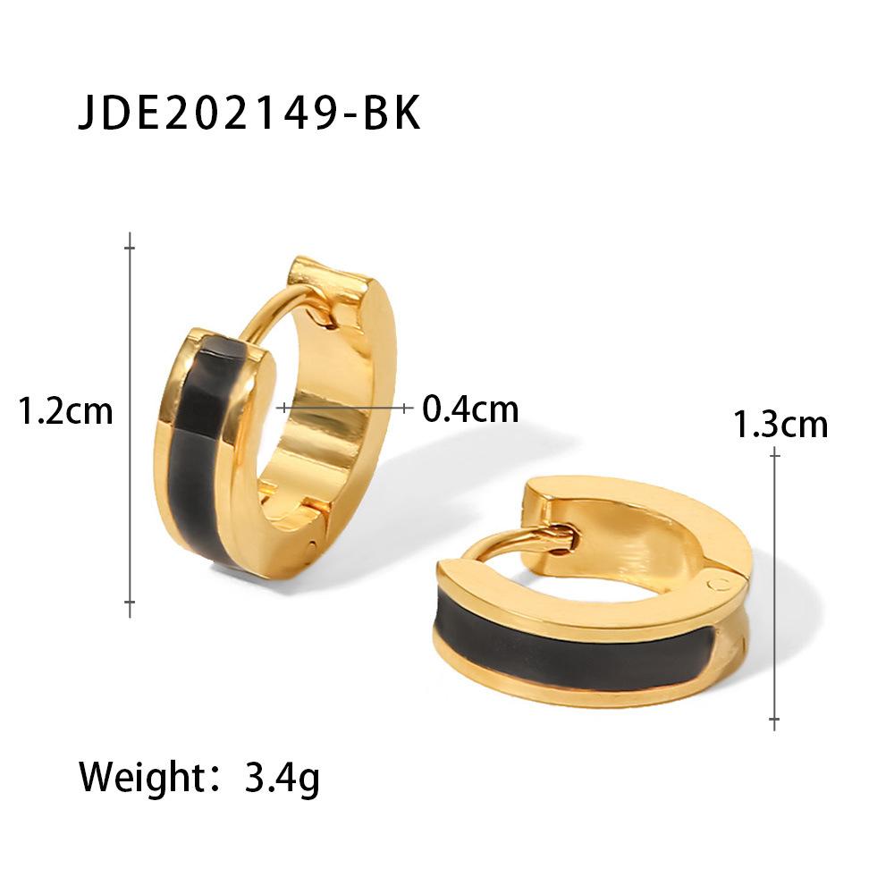 CARLIDANA Premium Ins Style 18K Gold Plated Mini Hoop Earrings Non-fading Stainless Steel Enamel Earrings For Ladies Women