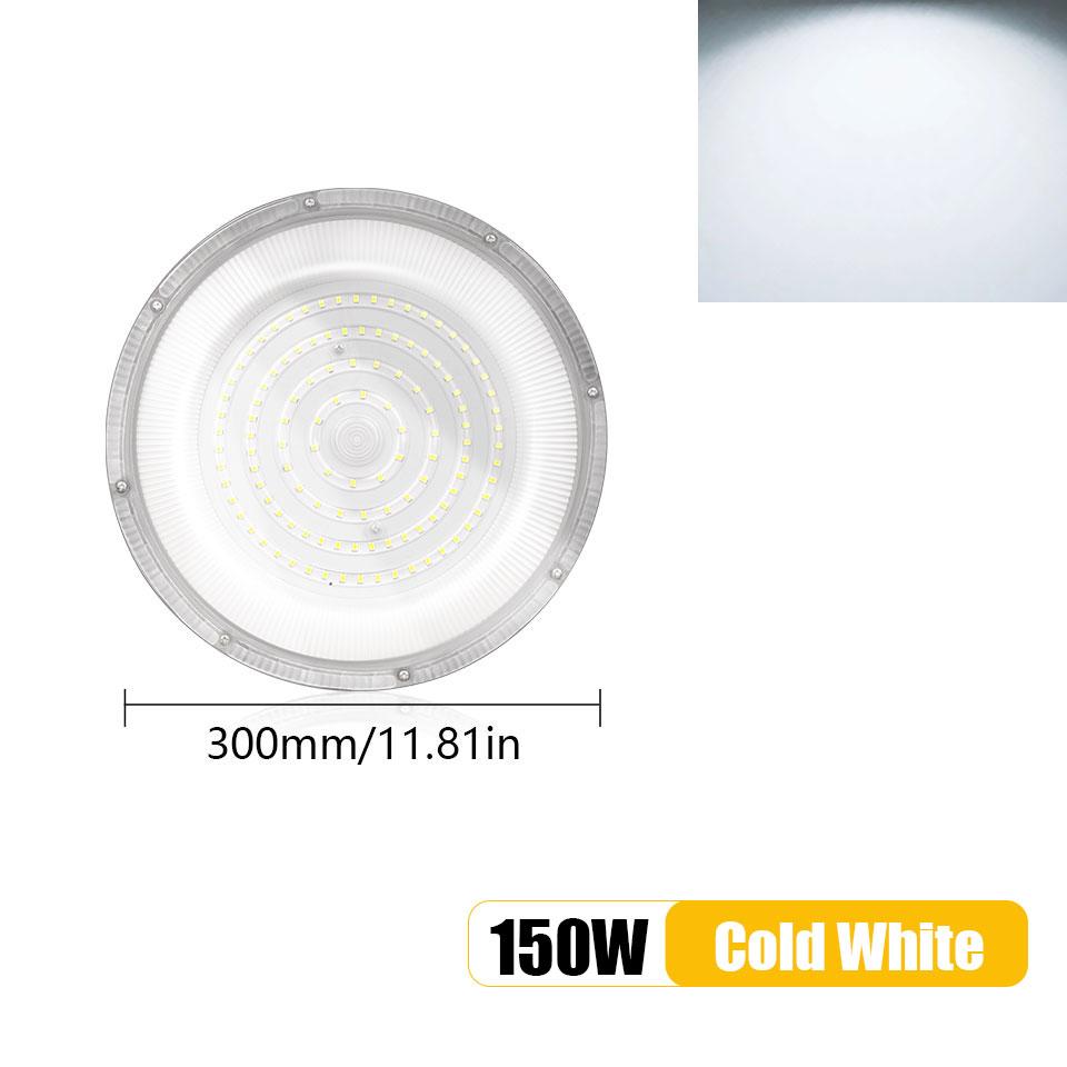LED UFO High Bay Light 50W-600W AC85-265V Cold White Brightness IP66 Waterproof And Dustproof For Outdoor Garden Wall Industry