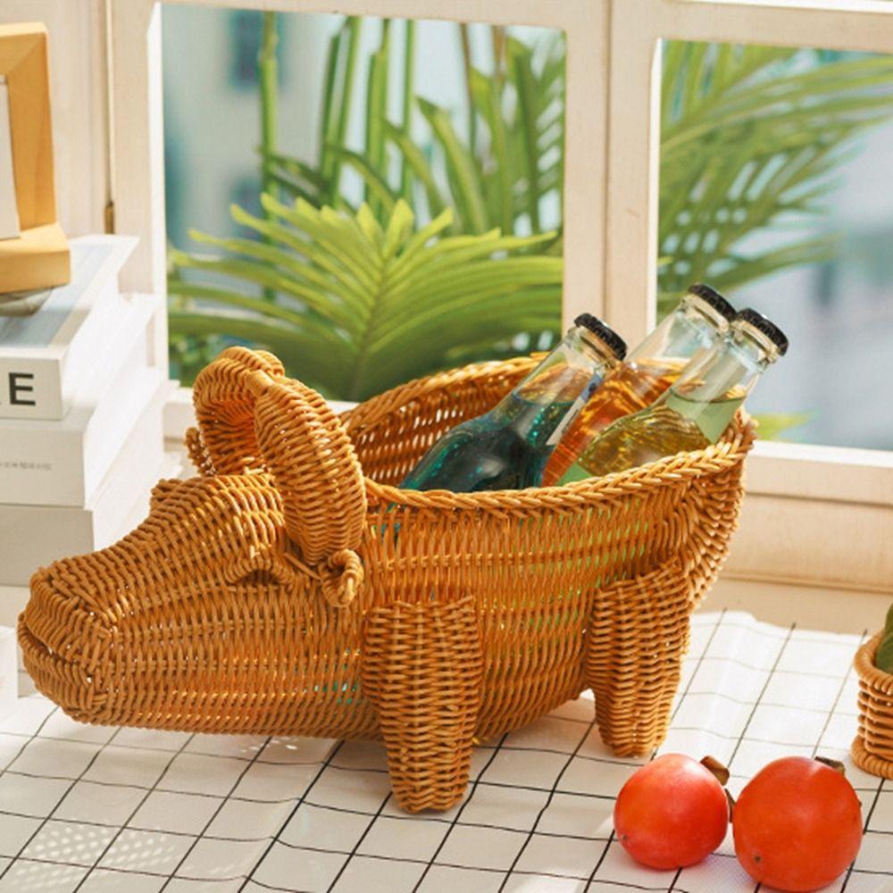 Multifunktionale Aufbewahrung Rattan Geflochtene Teeschale Restaurant Serviertischplatte Display