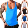 O-neck Solid Color Breathable Fitness Vest Sleeveless Loose T-shirt Bodybuilding Clothing Streetwear