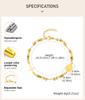 Saint Benedict Rosary Bracelet Bamboo Bead Design 18K Gold Plated Stainless Steel Cross Adjustable Catholic Jewelry