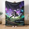 Name Custom NieR Automata 2B Print Flannel Blanket High Quality Warm Comfortable Cover for All Seasons Perfect for Gifts Home Decor