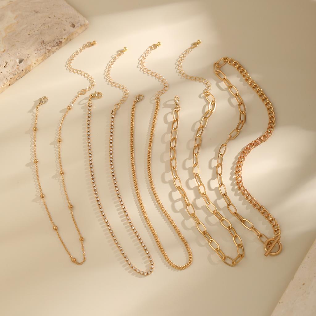 Salircon Boheemse Meervoudige Metalen Ketting Sleutelbeen Ketting Trend Exquise Strass Choker Klassieke Casual Sieraden voor Vrouwen