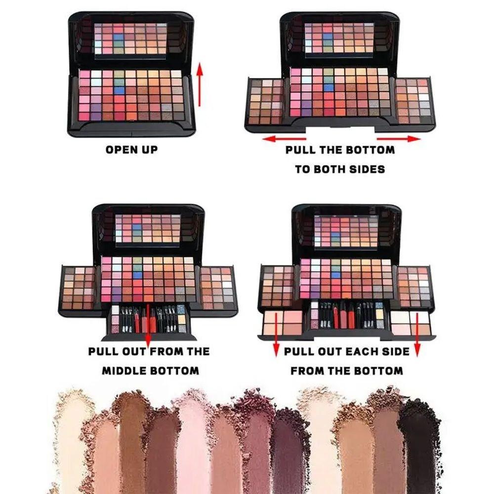 Lip Palette Face Makeup Kit Full Professional Set Blusher Lip Gloss Shimmer Shadow Palette, 01, 1 Piece