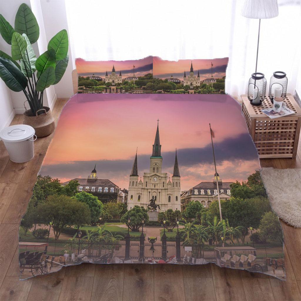 Twin Size Bedding 3D Duvet Cover Set for Children Building Castles 3pcs Luxury Bedding Bed Single Quilt Cover Queen King