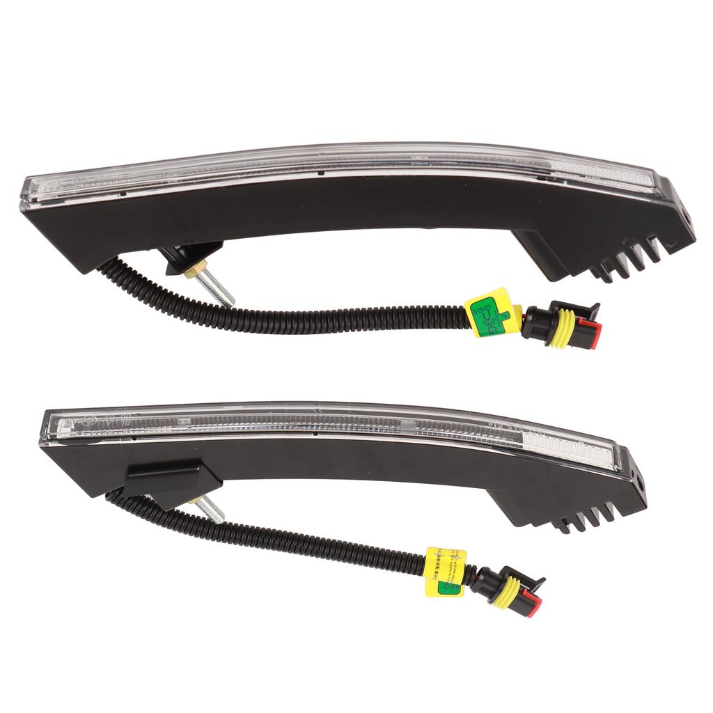 2pcs Car Daytime Running Light LED White Yellow Front Bumper Turn Signal Lamp Universal