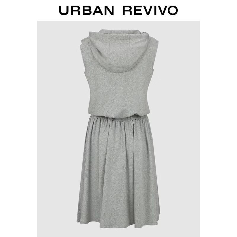 UR2026 Women s Hooded Distressed Print Spliced Dress L